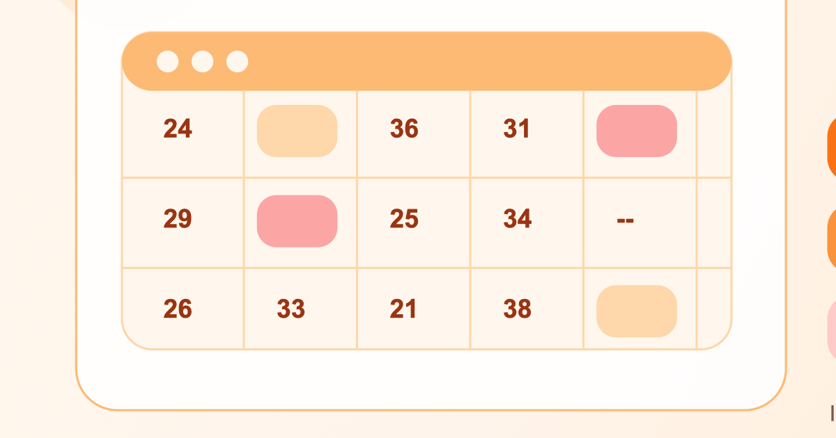 Illustration showing irregular menstrual cycle patterns on a calendar with cause icons